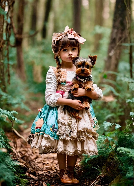 Free forest cute girl illustration