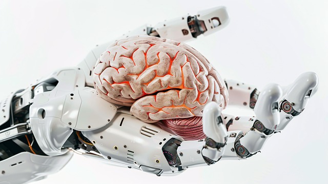 Free robotic hand human brain technology illustration