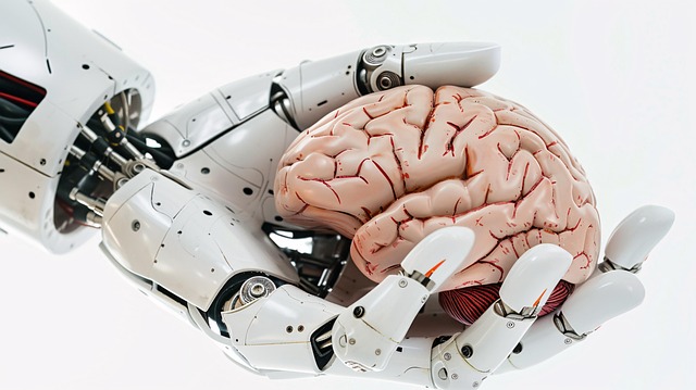 Free robotic hand human brain technology illustration