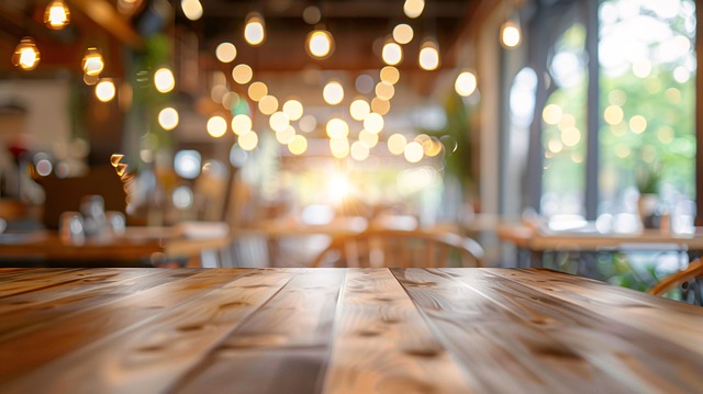 Free bokeh cafe lights illustration