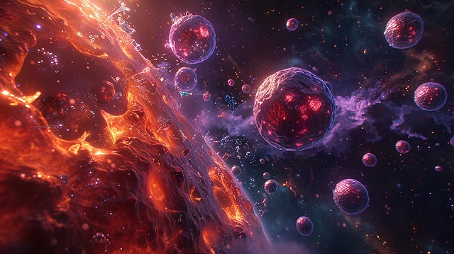 Free microscopic cells spherical illustration