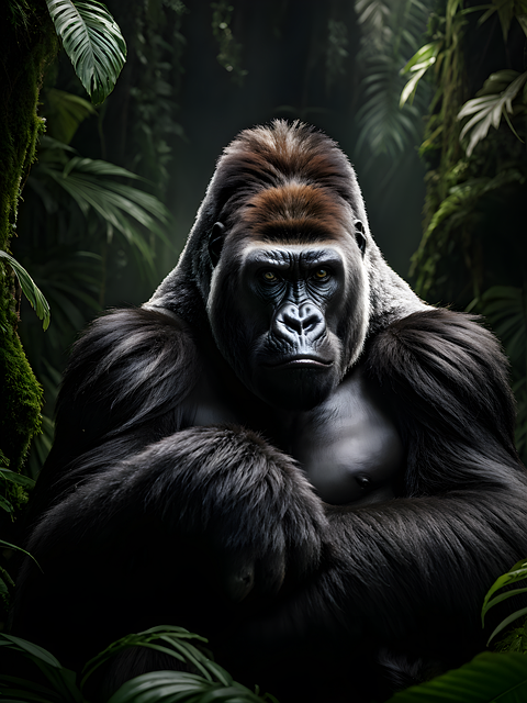 Free alpha male gorilla animal illustration