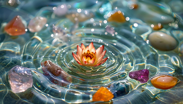 Free ai generated minerals lotus illustration