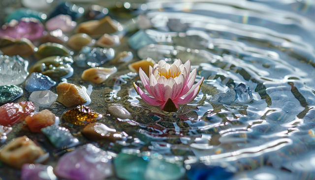 Free ai generated minerals lotus illustration