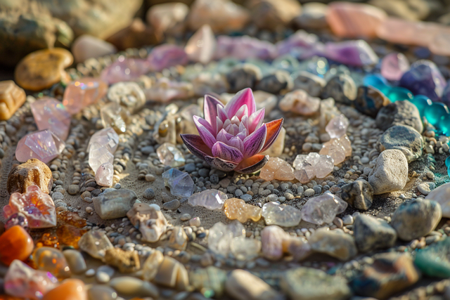 Free ai generated minerals lotus illustration