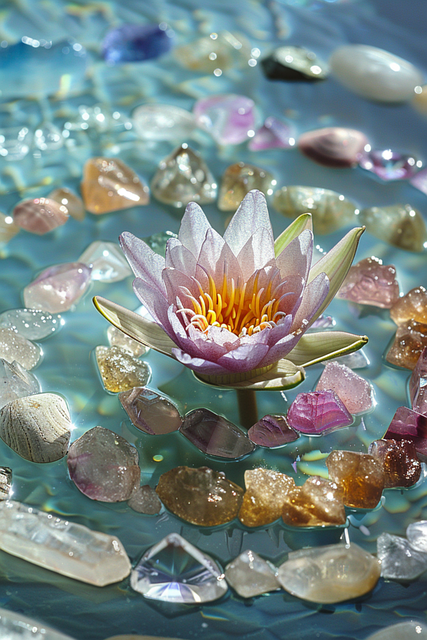 Free ai generated minerals lotus illustration