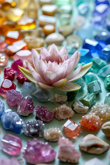Free ai generated minerals lotus illustration