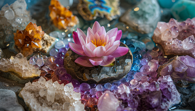 Free minerals lotus ring illustration