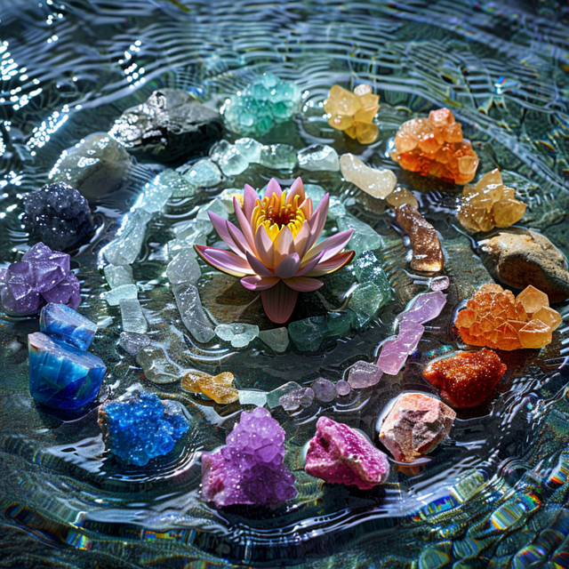 Free minerals lotus ring illustration