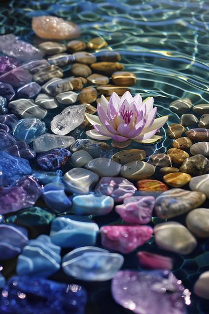 Free minerals lotus ring illustration