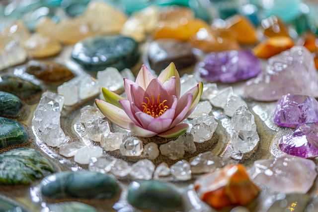 Free minerals lotus ring illustration