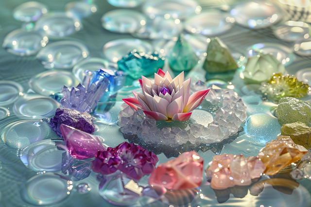 Free minerals lotus ring illustration