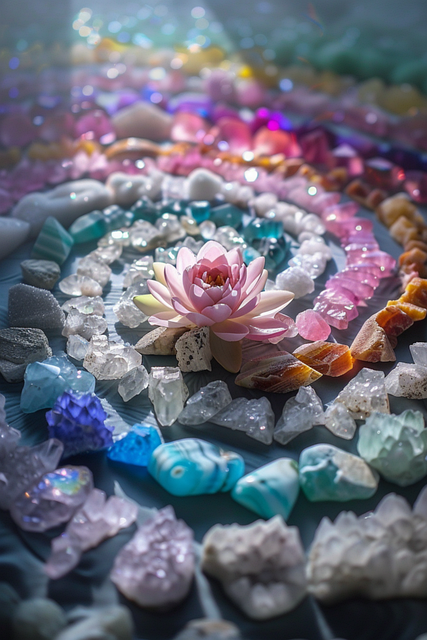 Free minerals lotus ring illustration