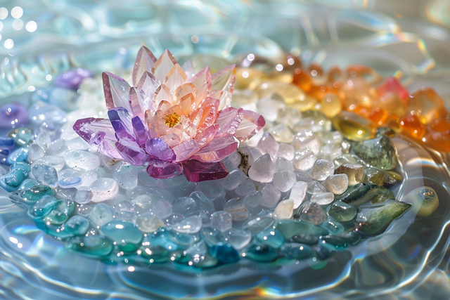 Free minerals lotus ring illustration