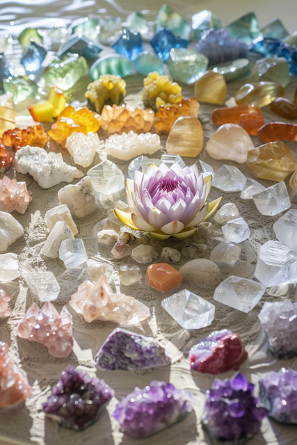 Free minerals lotus ring illustration