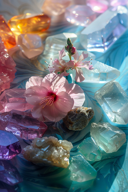 Free minerals bloom pink illustration