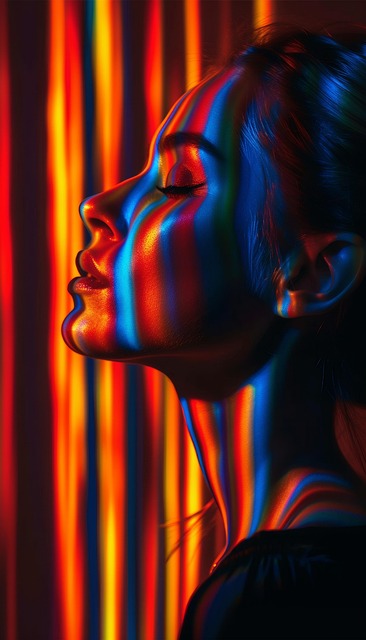 Free woman face closed eyes illustration