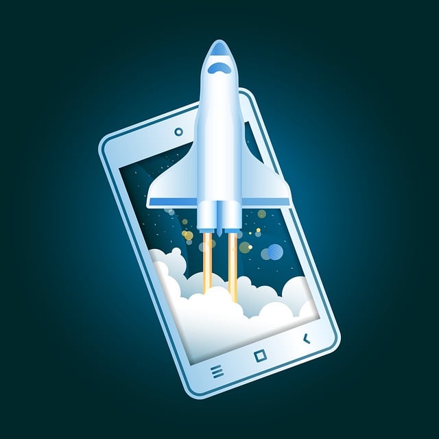 Free launch rocket technology vector