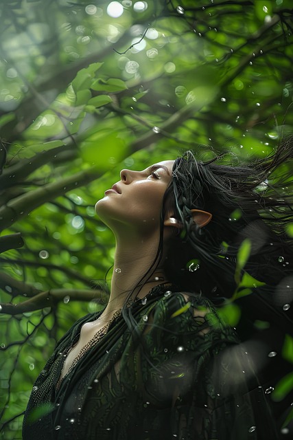 Weiblich, Elf, Wind, Wald, Lange Haare