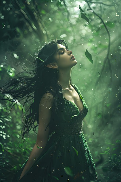 Weiblich, Elf, Wind, Wald, Lange Haare