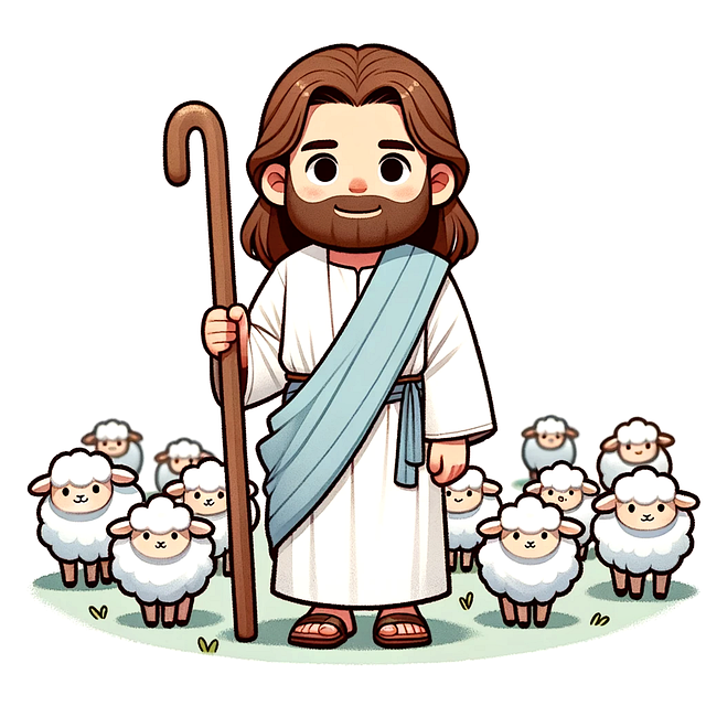 Free jesus shepherd gentle guide divine herder illustration