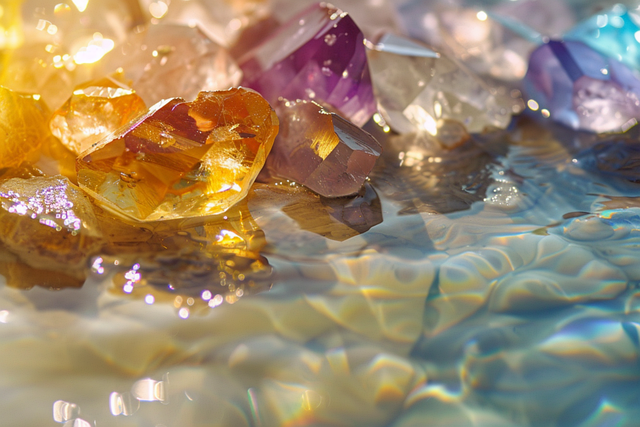 Free ai generated crystals minerals illustration