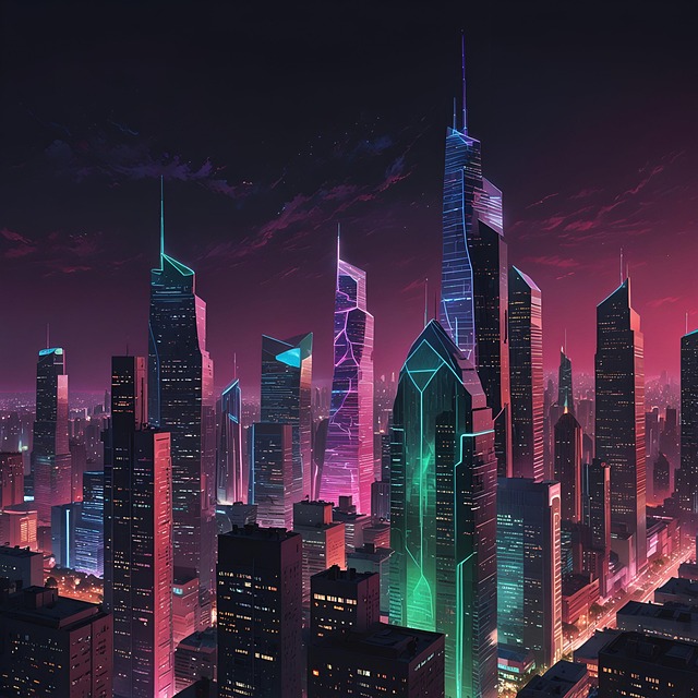 Free city futuristic holograms illustration