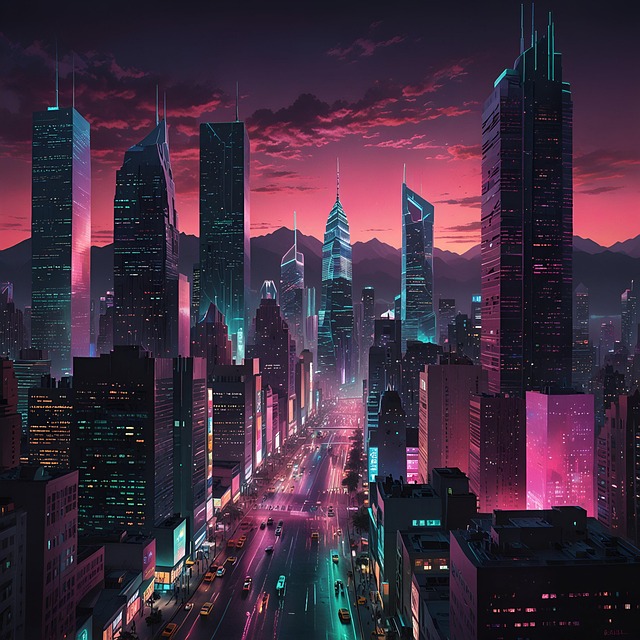 Free city futuristic holograms illustration