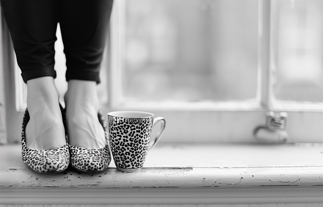 Free black and white leopard print shoes leopard print mug illustration
