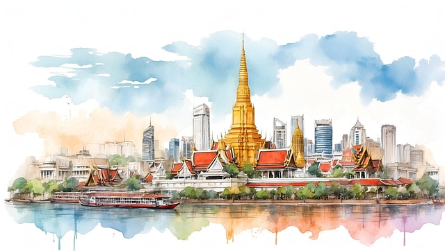 Free ai generated skyscrapers city illustration