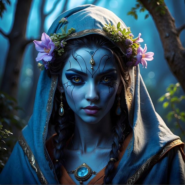 Free ai generated woman dusk illustration
