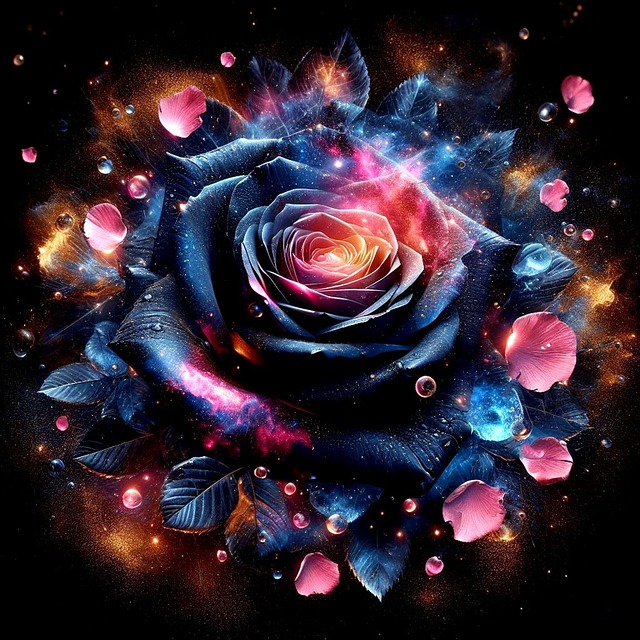 Free rose black petals illustration