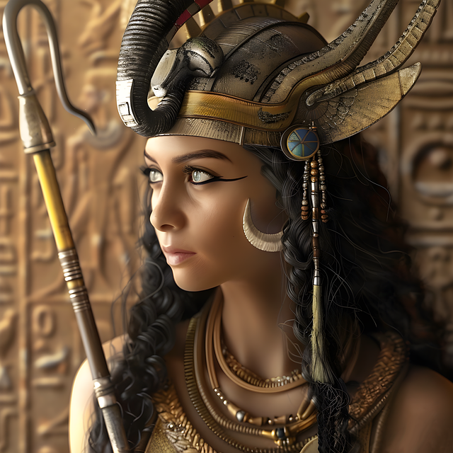 Free ai generated goddess hathor illustration