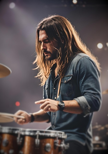 Free ai generated man drummer illustration