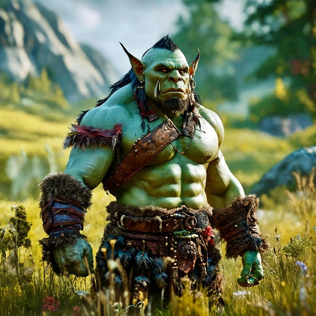 Free ai generated orc nature illustration