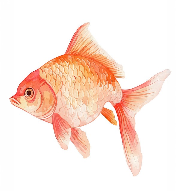 Free goldfish orange fish illustration