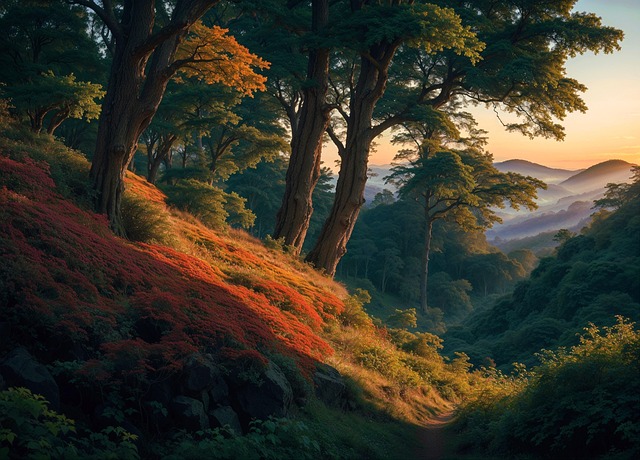 Free wald frühling bäume illustration