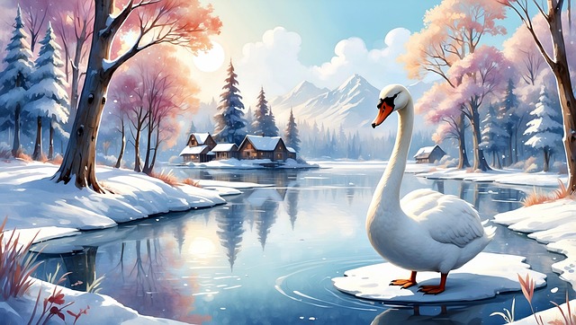 Free bird swan ornithology illustration