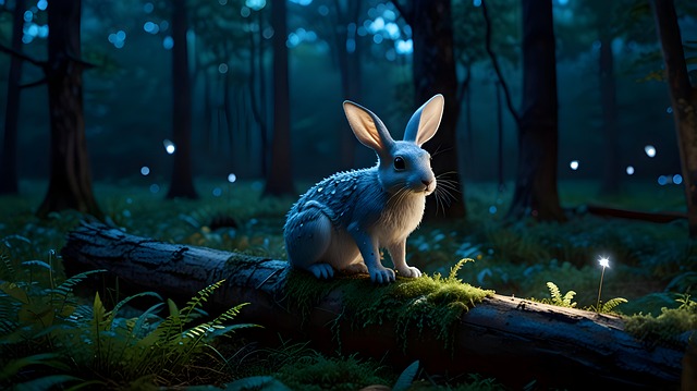 Download Ai Generated, Rabbit, Night. Royalty-Free Stock Illustration ...