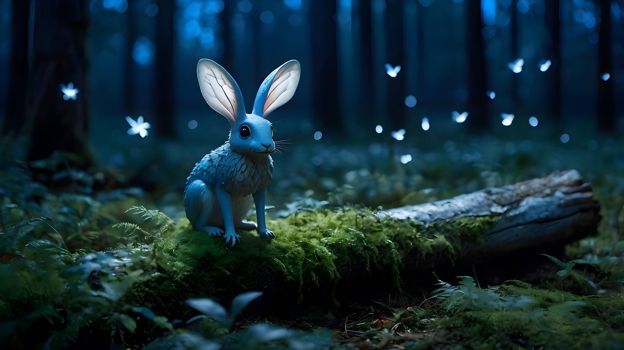 Download Ai Generated, Rabbit, Night. Royalty-Free Stock Illustration ...