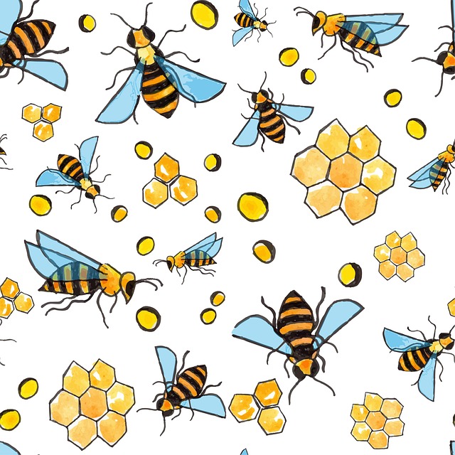 Download free HD stock image of Seamless Pattern Free seamless pattern bees illustration