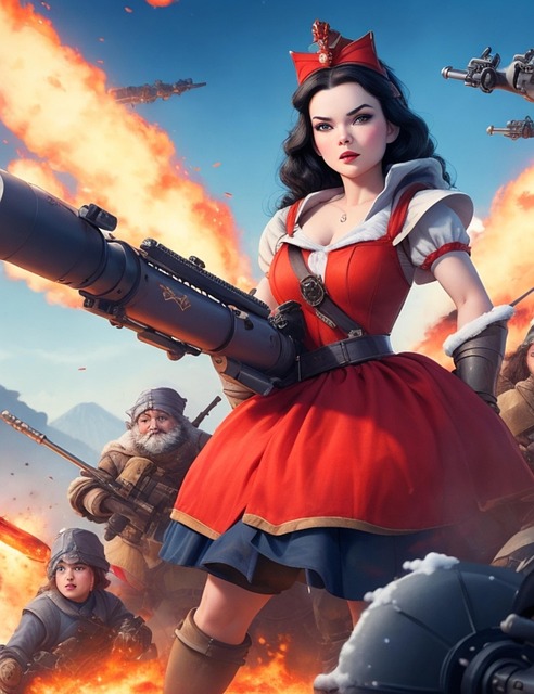 Free snow white modern warfare war illustration
