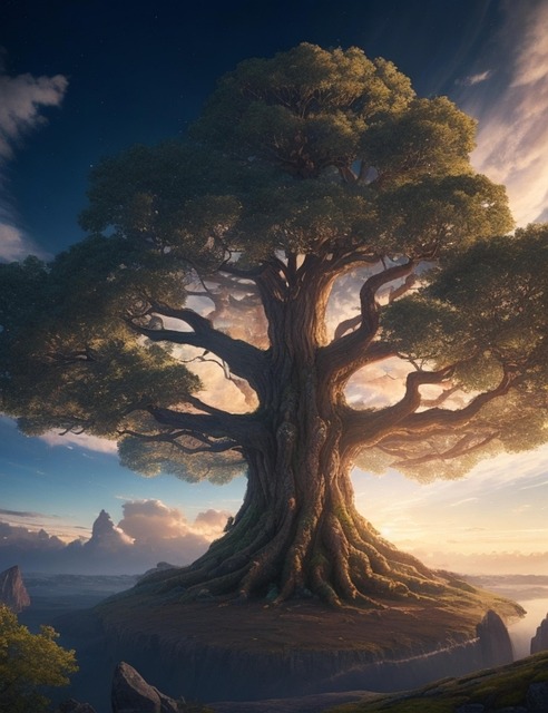 Free yggdrasil wood root illustration