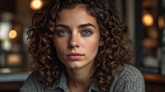 Free ai generated woman curly hair illustration