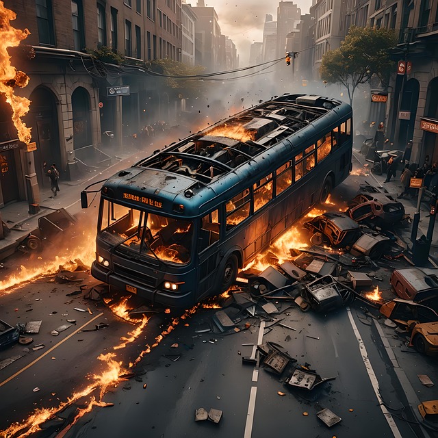 Free crash accident burning illustration