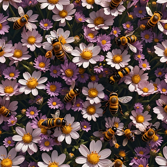 Free flowers bee nature illustration
