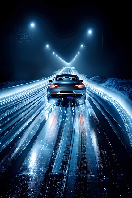 Free car night road illustration