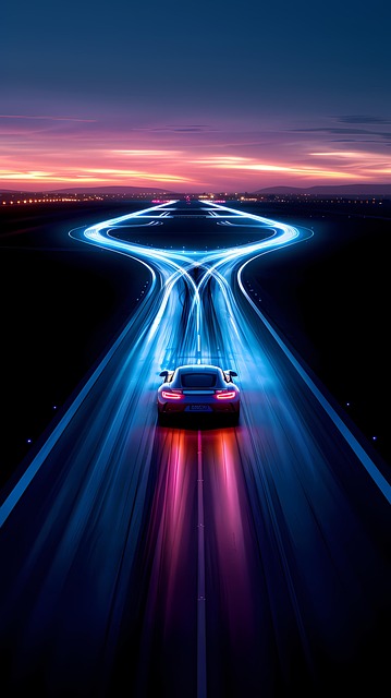 Free car night road illustration