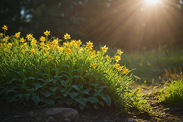 Free flower meadow evening atmosphere illustration