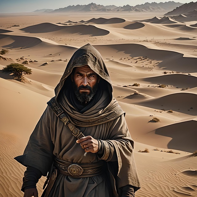 Free desert fathers desert monk ermenite illustration